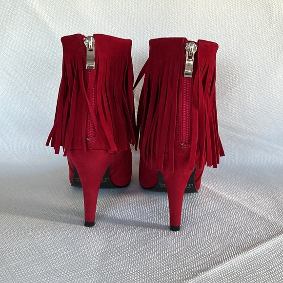 NEW Red Fringe Booties - Picture 2 of 5